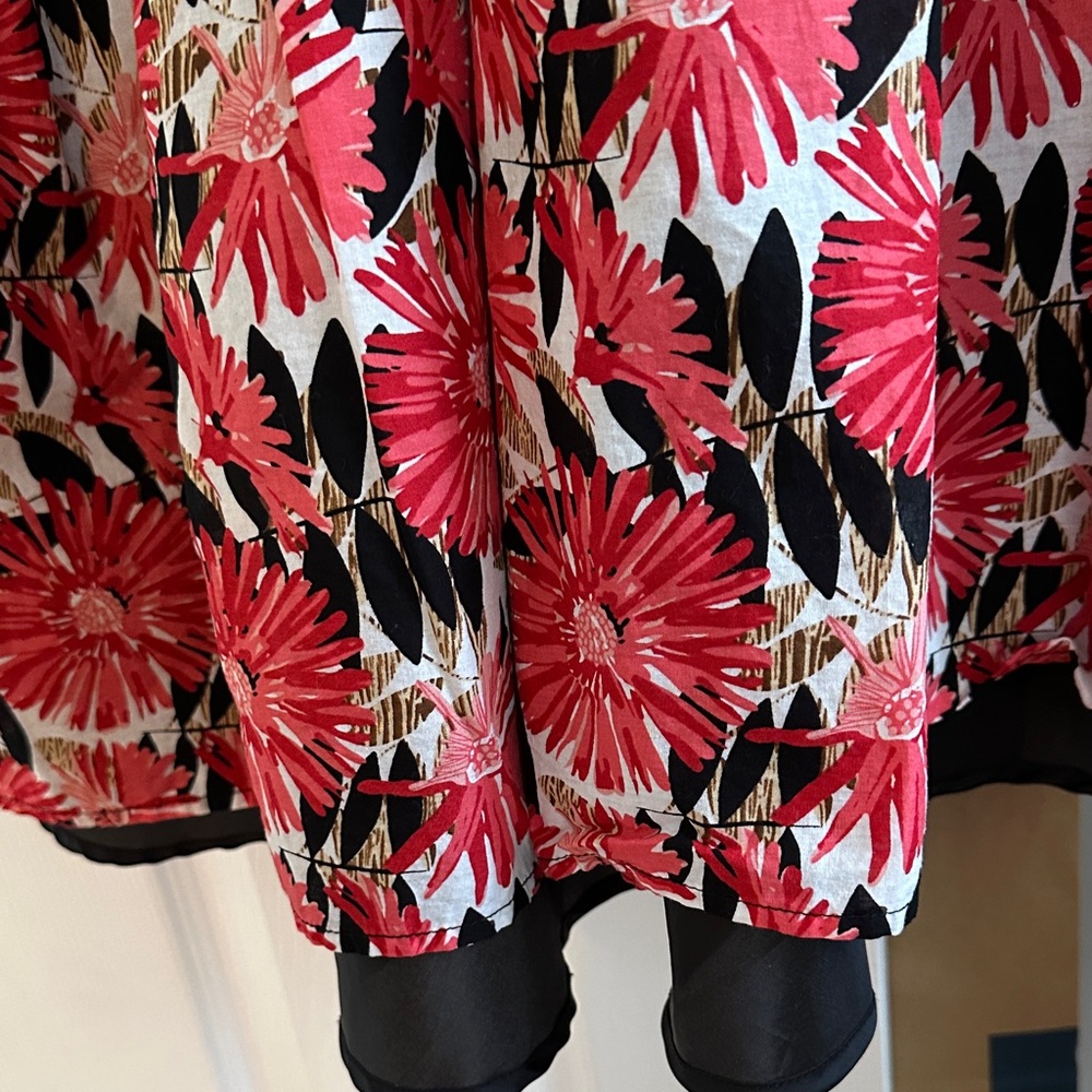 Robbie Bee Floral Sleeveless Dress - Red, Salmon Pink and Black Sz 16 - Picture 4 of 7